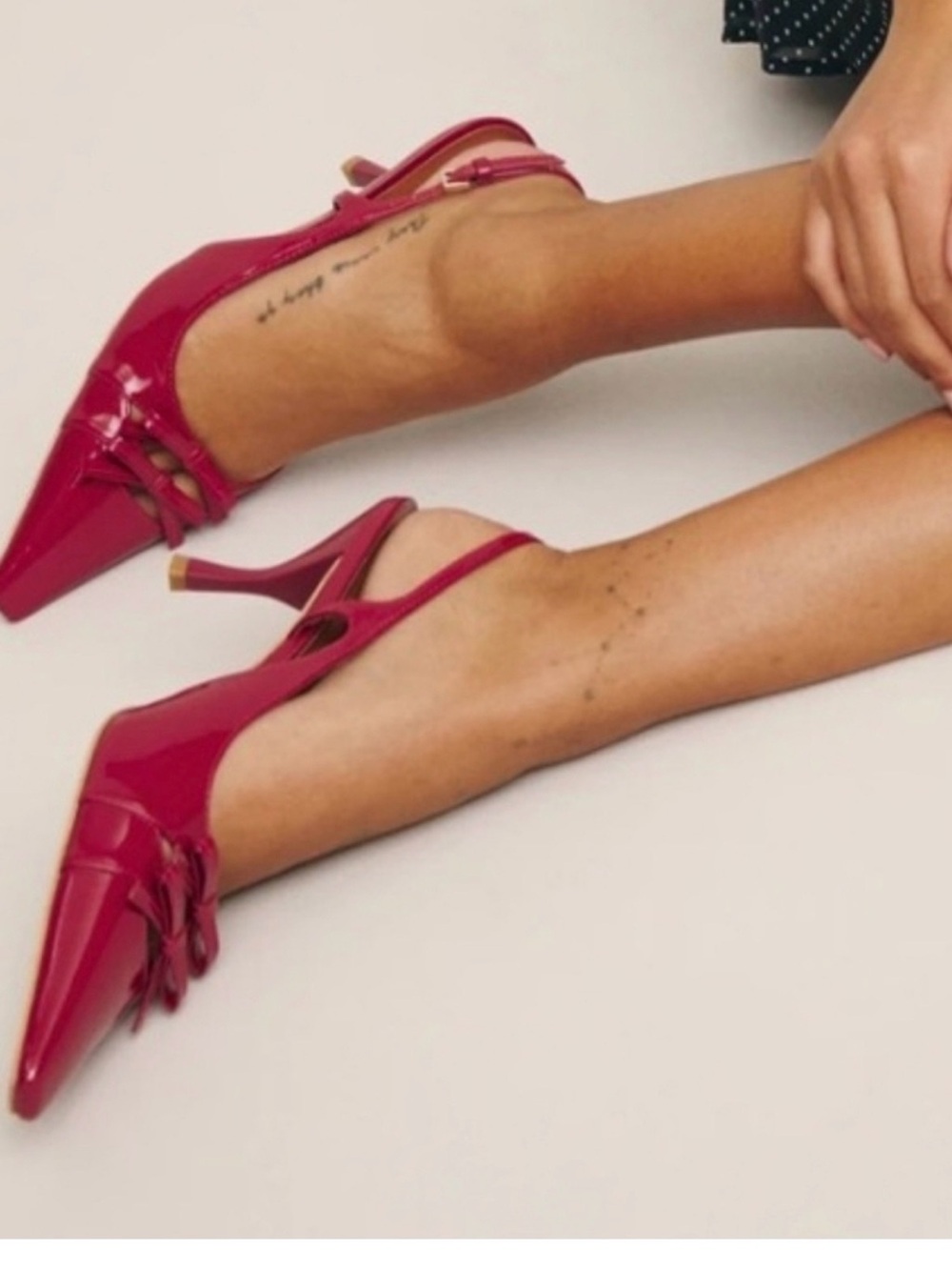 Reformation Red Noreen Slingback Pump heels